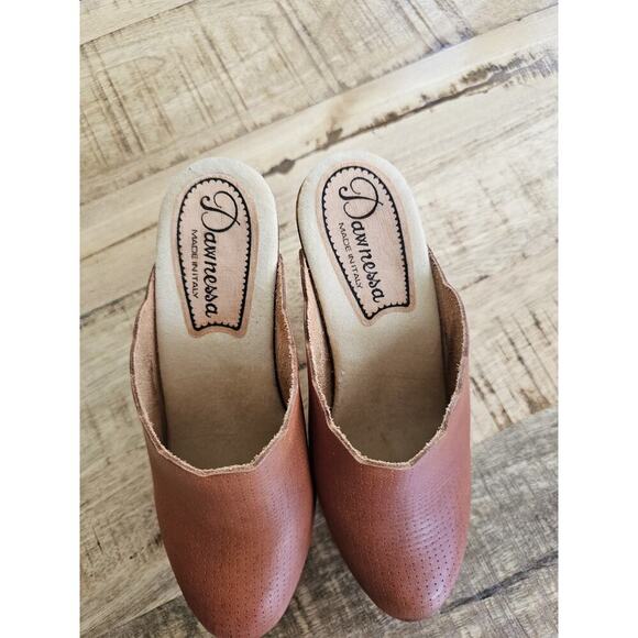 Daw Nessa Vintage Mule Heel Clogs Women's Size 5 Made in Italy Boho Classic - Picture 3 of 12